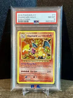 2016 Pokemon XY Charizard Holo Evolutions #11 PSA 8 - Image 1