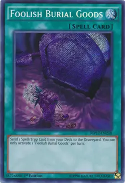Yugioh! LP Foolish Burial Goods - MP17-EN218 - Secret Rare - 1st Edition Lightly - Image 1
