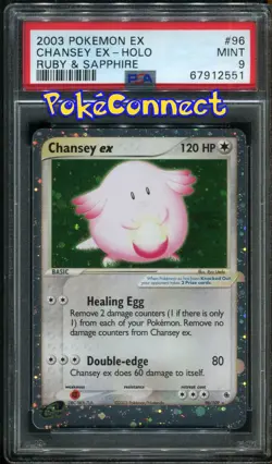 PSA 9 Pokemon Chansey ex Ruby & Sapphire 96/109 Holo Card - Image 1
