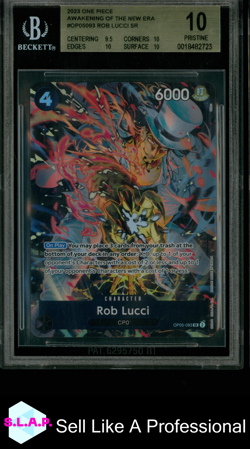 ROB LUCCI SR 2023 ONE PIECE CARD GAME AWAKENING OF THE NEW ERA OP05093 BGS 10 - Image 1