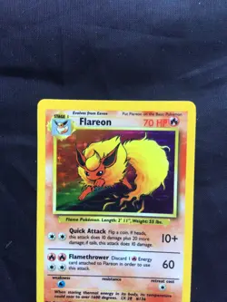 Pokemon Cards: Jungle Rare Holo: Flareon 3/64 No Symbol Error - Image 2