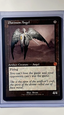 2022 MtG Magic the Gathering BRO Brothers' War Retro Frame #41 Platinum Angel - Image 1