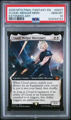 2025 MTG Final Fantasy Cloud, Midgar Merc #0427 Extended Art PSA 10 - Image 1