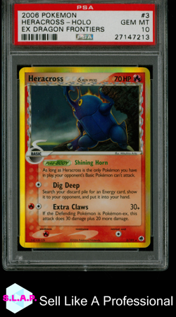 HERACROSS POKEMON 3 2006 EX DRAGON FRONTIERS HOLO ENGLISCH PSA 10 - Image 1