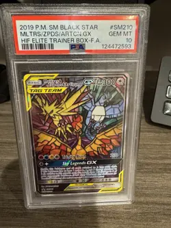 2019 POKEMON BLACK STAR PROMO FULL ART MOLTRES & ZAPDOS & ARTICUNO GX PSA 10 - Image 1