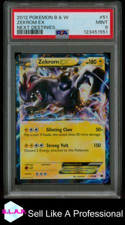 ZEKROM EX NEXT DESTINIES POKEMON BLACK & WHITE NEXT DESTINIES 2012 51 PSA 9 - Image 1