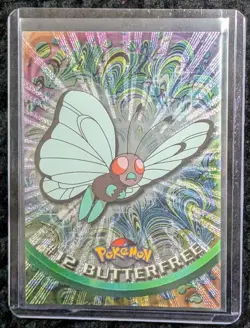 1999 Topps #12 Butterfree FOIL/HOLO Pokemon TV Animation Edition Black Label LP - Image 1