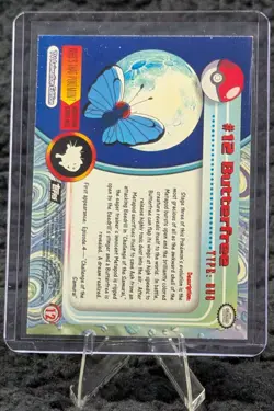 1999 Topps #12 Butterfree FOIL/HOLO Pokemon TV Animation Edition Black Label LP - Image 2
