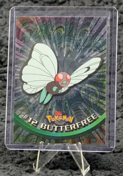 1999 Topps #12 Butterfree FOIL/HOLO Pokemon TV Animation Edition Black Label LP - Image 3