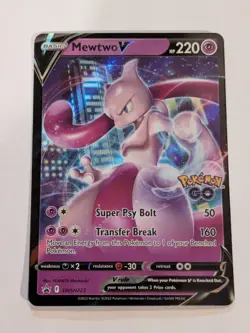 Mewtwo V SWSH223 Ultra Rare Promo Pokemon Go Sword & Shield NM - Image 1
