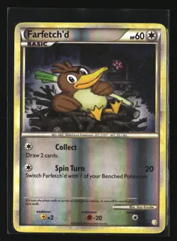 Pokemon FARFETCH'D 19/123 Reverse Holo (2010 HeartGold SoulSilver) LP/Light Play - Image 1