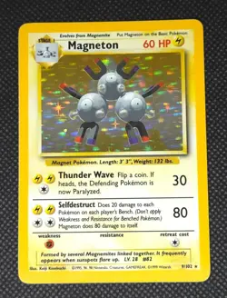 Pokemon TCG Magneton Base Set 9/102 Unlimited Holo Rare LP - Image 1