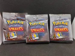 Pokemon Stickers Vintage RARE 1999 Series 1 Factory Sealed Pack X 3 - Image 1
