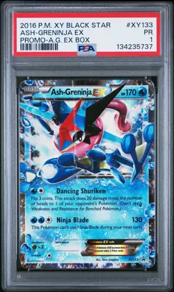 2016 POKEMON XY BLACK STAR PROMO ASH-GRENINJA EX BOX ASH-GRENINJA EX PSA 1 - Image 1