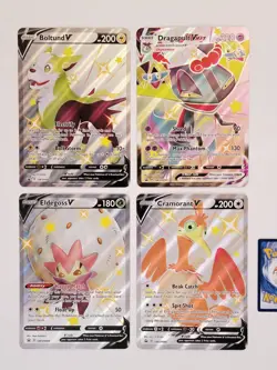 Pokemon TCG Shiny Jumbo Card Lot of 4 Dragapult VMax Cramorant Eldegoss Boltund - Image 1