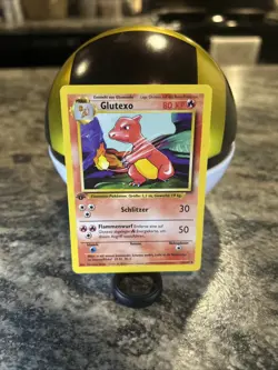 POKEMON Card GERMAN BASE SET 1st Edition "GLUTEXO" #24/102 Charmeleon Nm/LP - Image 1