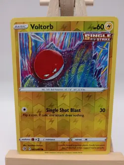 Pokemon TCG Voltorb Fusion Strike 087/264 Reverse Holo Common Pokemon Card TCG - Image 1