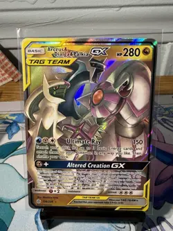 Pokemon TCG Arceus & Dialga & Palkia GX 156/236 Tag Team Cosmic Eclipse LP - Image 1