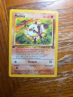 Pokemon - 1st Edition Jungle Mankey 55/64 LP - Image 1