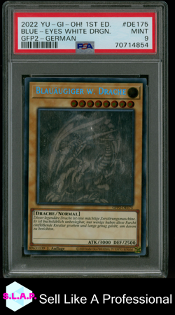 BLUE-EYES WHITE DRGN. GER. YUGIOH GFP2-GHOSTS/PAST: THE 2ND HAU 2022 DE175 PSA 9 - Image 1