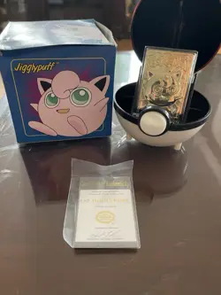 Pokemon 23K Gold Plated Jigglypuff Card 1999 Burger King Promo w/ Plastic Case - Image 1
