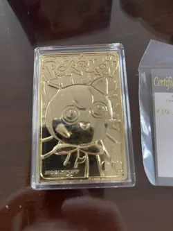 Pokemon 23K Gold Plated Jigglypuff Card 1999 Burger King Promo w/ Plastic Case - Image 2