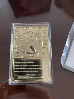 Pokemon 23K Gold Plated Jigglypuff Card 1999 Burger King Promo w/ Plastic Case - Image 3