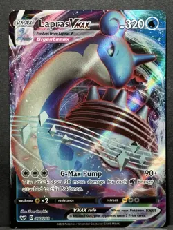 Pokemon TCG Lapras VMAX Holo Ultra Rare Card Sword & Shield Base Set 050/202 NM - Image 1