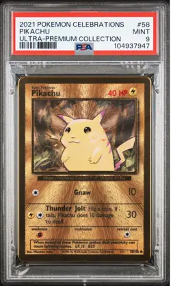 PSA 9- 2021 Pokemon Celebrations UPC PIKACHU Gold Metal Card #58 (3766) - Image 1