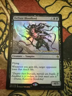 Mtg Magic BFZ Double Print Prerelease Defiant Bloodline Misprint Error Card - Image 1