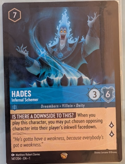 LORCANA TCG CARDS Single Hades Infernal Schemer Legendary Non Foil - Image 1