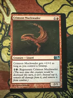 Mtg Magic M15 Crimson Muckwader Misprint Miscut Misaligned Back Error Card - Image 1