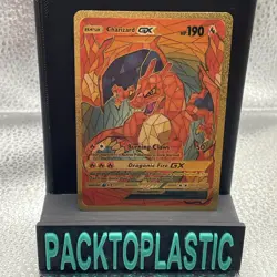 Charizard GX Gold Foil Texture Fan Art Vinyl Collector Pokemon Card P2 - Image 1