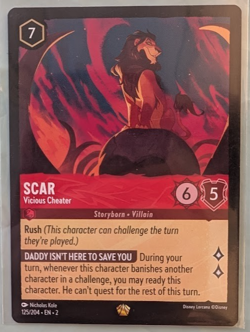 LORCANA TCG CARDS Single Scar Vicious Cheater Legendary Non Foil - Image 1