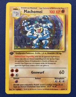 Machamp (Machomei German) #8/102 Base Set Holo Rare 1st Edition Pokemon Card MP - Image 1