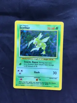 Pokemon Cards: Jungle Rare Holo: Scyther 10/64 No Symbol Error - Image 1