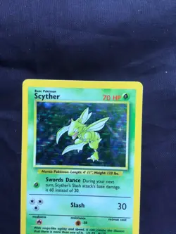Pokemon Cards: Jungle Rare Holo: Scyther 10/64 No Symbol Error - Image 2