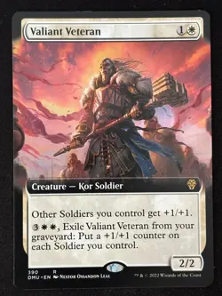 1x MTG Valiant Veteran (Extended Art) - Dominaria United (DMU) #390 - Magic - Image 1