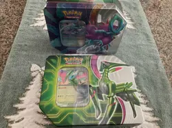 Pokemon TCG: Paradox Clash Tin Set of 2 - Iron Leaves & Walking Wake - Sealed - Image 3