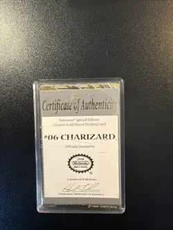 Charizard Pokemon 23K Gold Plated Trading Card Burger King 1999 - Image 2