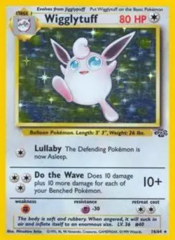 1x Wigglytuff - 16/64 - Holo Rare - Unlimited Edition Heavily Played Pokemon G1 - Image 1