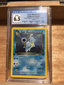 CGC 6.5 Dark Blastoise Team Rocket 1st Edition 3/82 Holo Pokemon Card 2000 TCG - Image 1