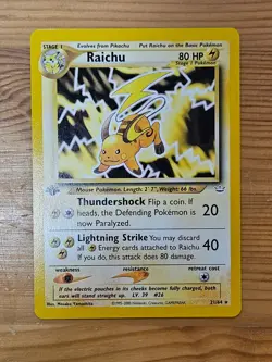 Pokemon TCG Raichu 21/64 1st Edition Neo Revelation Set Non Holo LP/NM WOTC. - Image 1