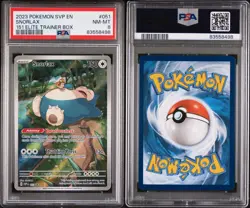 2023 POKEMON SVP EN-SV BLACK STAR PROMO 051 SNORLAX 151 ELITE TRAINER BOX PSA 8 - Image 3