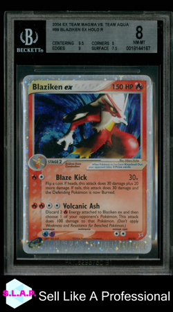 BLAZIKEN EX HOLO R 2004 POKEMON EX TEAM MAGMA VS. TEAM AQUA 89 BGS 8 - Image 1