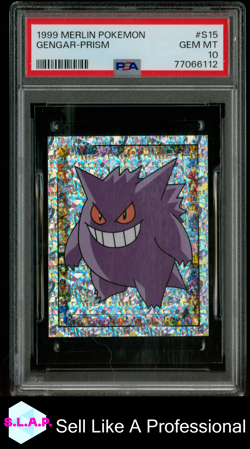 GENGAR-PRISM MERLIN POKEMON 1999 S15 POP 60 PSA 10 - Image 1