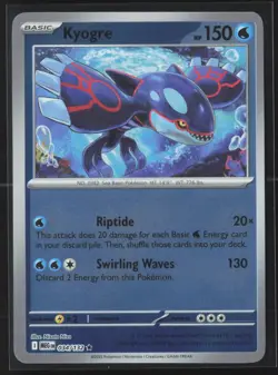 034/132 Kyogre - ME01 Mega Evolution Reverse Holo Rare NM Pokemon - Image 1