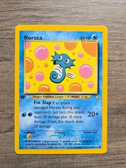 Pokemon TCG Horsea 62/111 Neo Genesis 1st Edition LP - Image 1