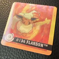 #133 EEVEE #136 FLAREON Pokemon Action Flipz #13 Artbox 1999 Nintendo AB1 - Image 1