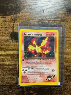 2000 Pokemon Gym Heroes 1st Edition Rocket's Moltres Holo #12/132 - Image 1